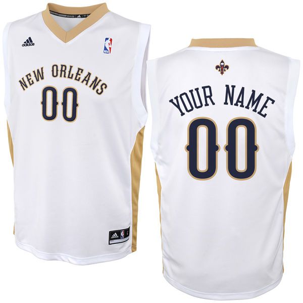 Adidas New Orleans Pelicans Youth Custom Replica Home White NBA Jersey